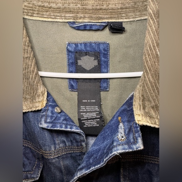 Harley Davidson Denim Jacket XXL Distressed - Picture 4 of 9